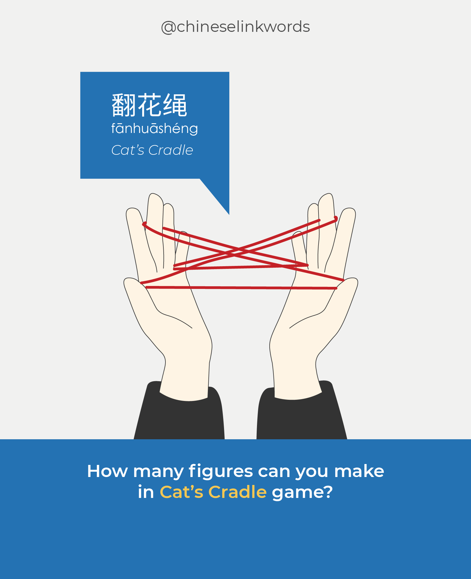 翻花绳 (fānhuāshéng) • Cat’s Cradle game | Chinese Link Words